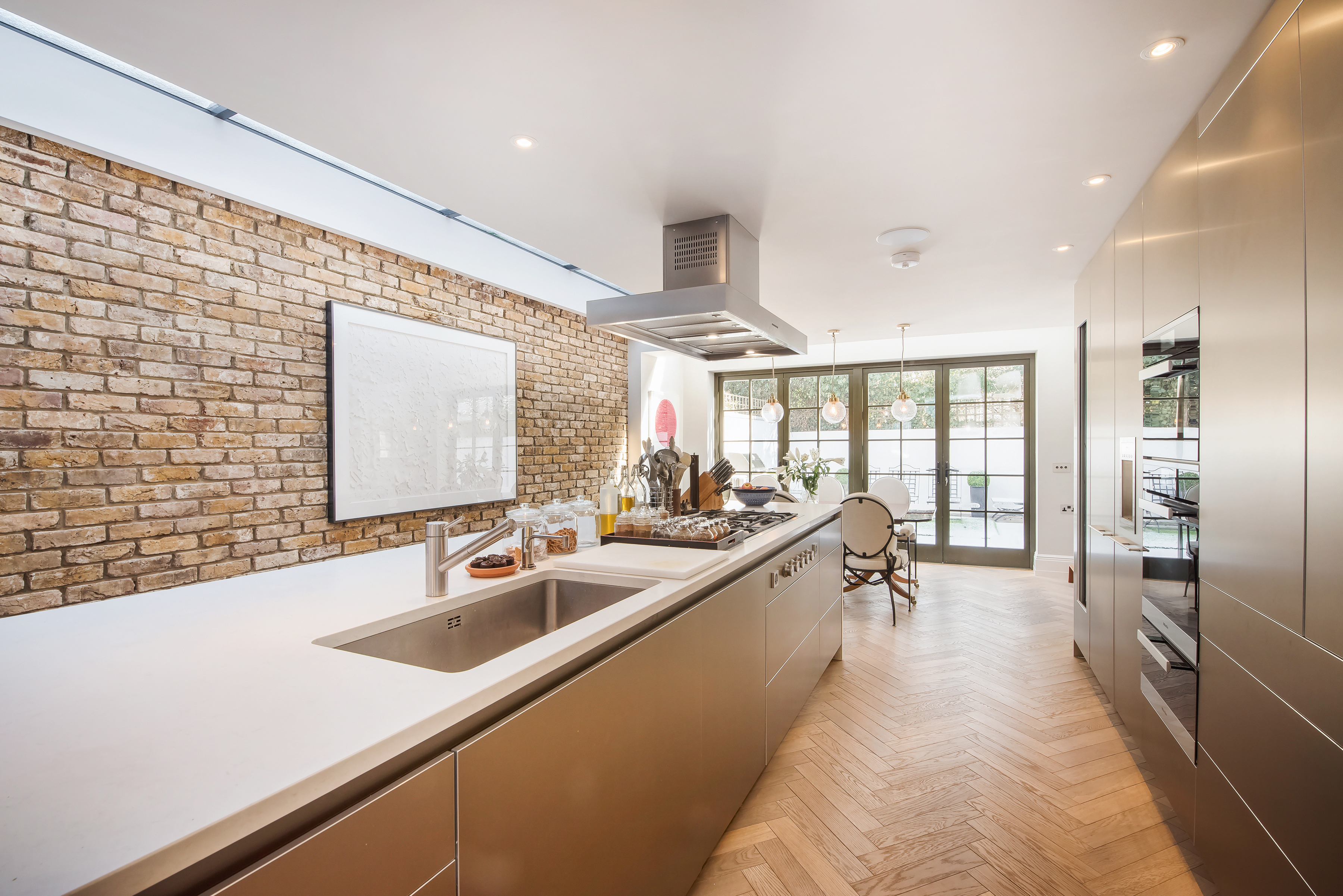 Foskett Road — Kitchen with exposed London brick