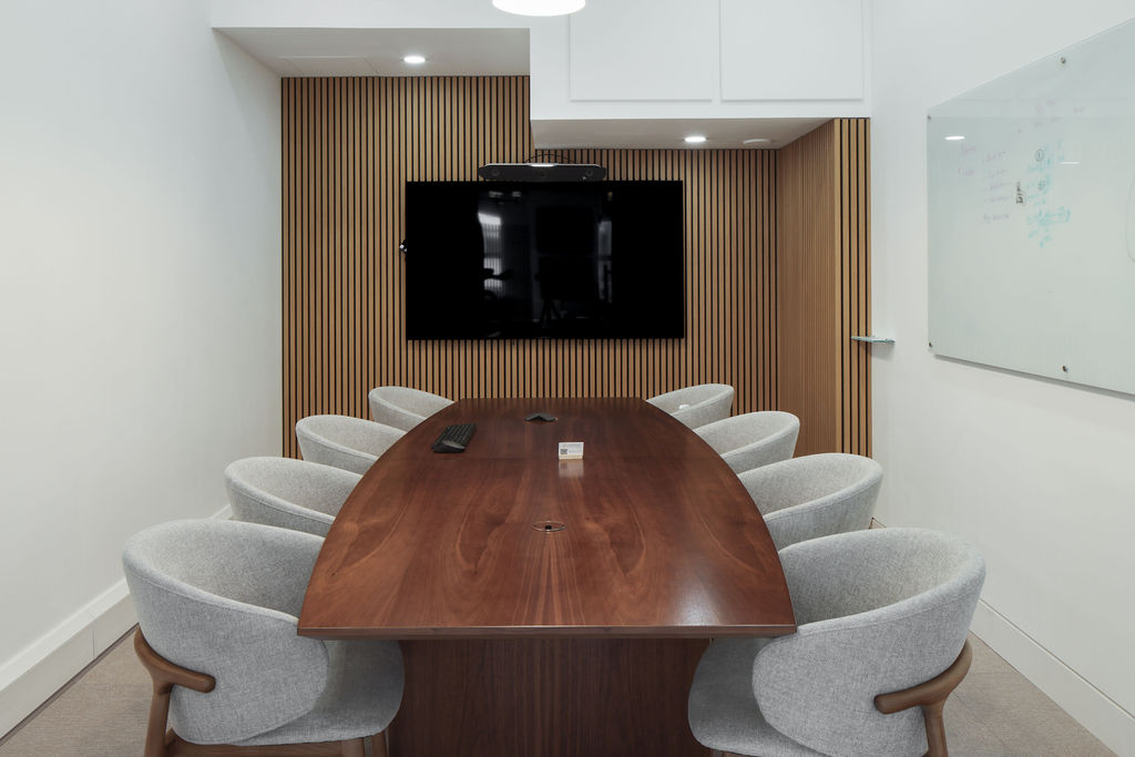 The London Office — Acoustic-oak meeting room