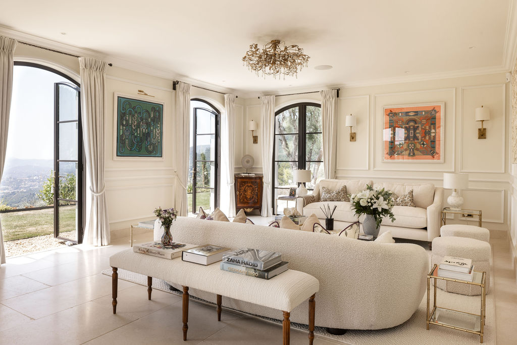 Olive D&rsquo;Or — the grand salon with Herm&egrave;s scarf art