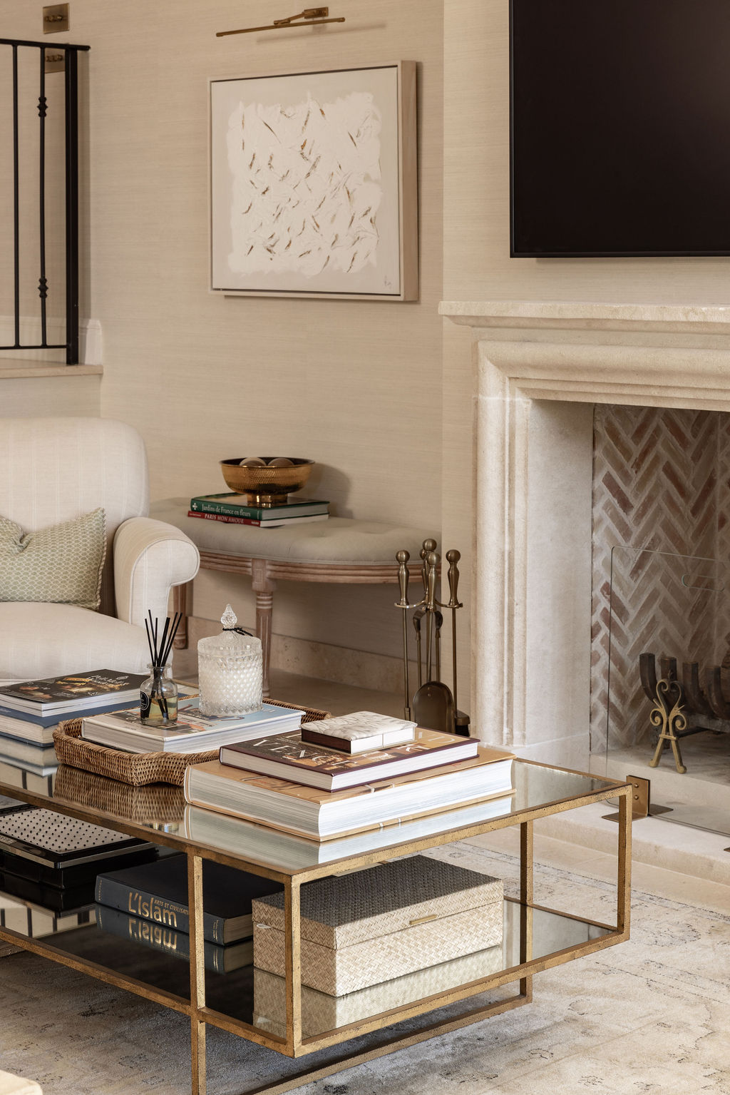Olive D’Or — Fireplace vignette