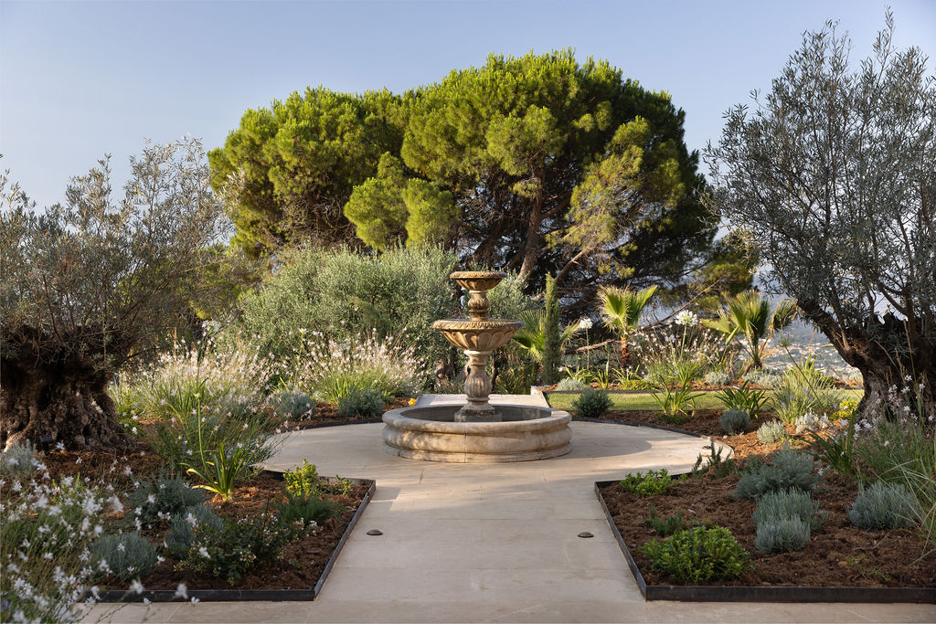 Olive D’Or — The formal fountain court