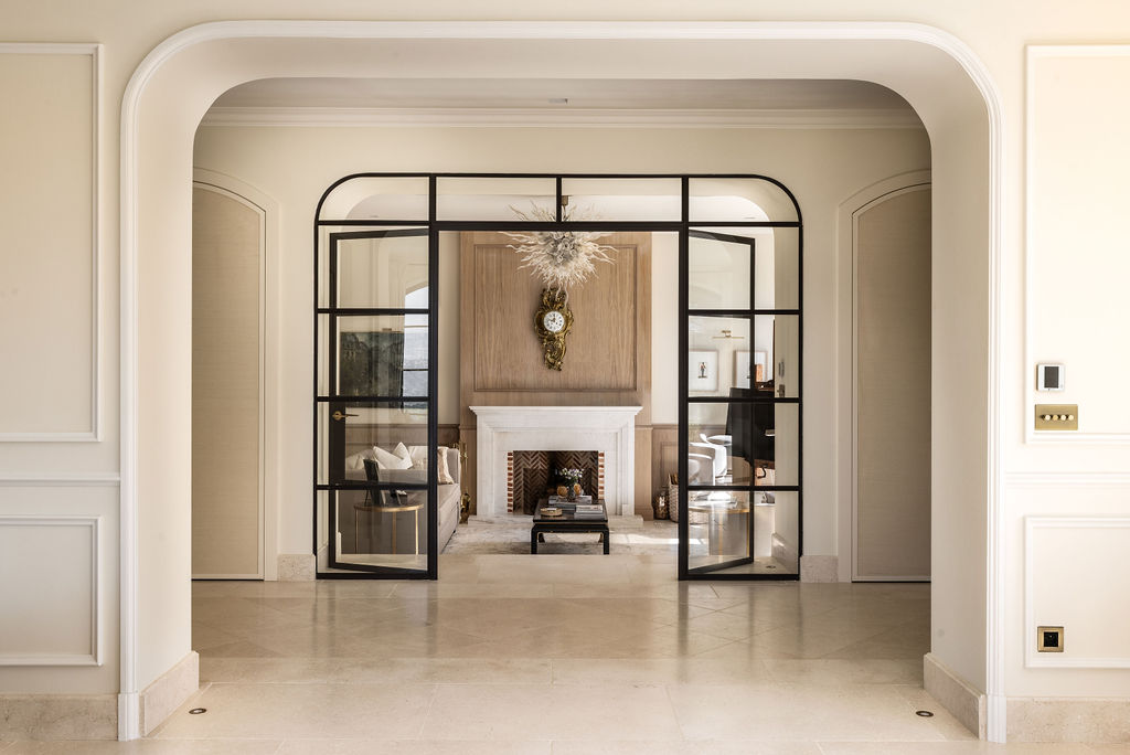 Olive D’Or — Crittall doors to the fireplace salon